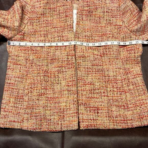 Chico's Embellished Tweed Jacket Womens 12 Career Artsy Spring Career Preppy - Picture 15 of 16